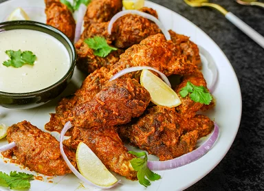 Tandoori Chicken Wings with Cheese Sauce