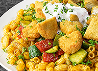 Moroccan Macaroni Salad with Haray Bharay Nuggets