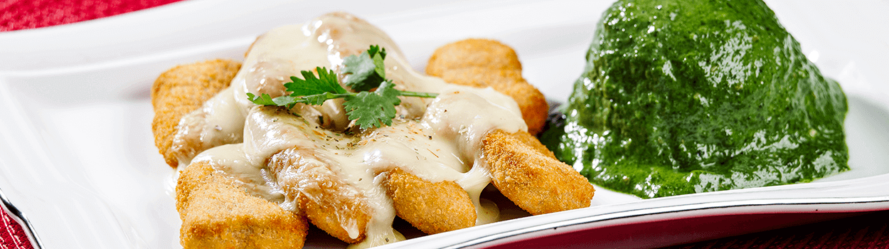 Creamy Spinach with Cheese Nuggets