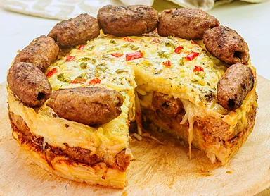 Kafta Kabab Spaghetti Cake