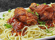 Chicken Wings with Spaghetti