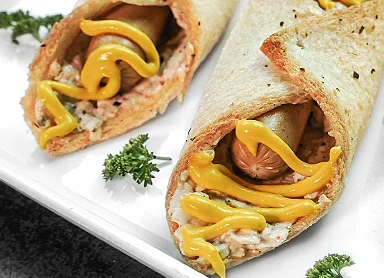 Breakfast Sausage Boat Sandwich
