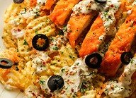 Loaded Potato Waffles with Crispy Chicken