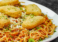 Red Sauce Spaghetti with Nuggets