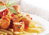 Jumbo Frank with Tomato Sauce