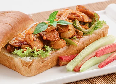 Frankfurter Mustard Pickle Sandwich