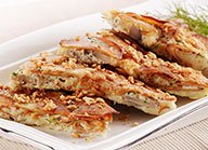 Pepperoni Slices in Baked Garlic Omelette