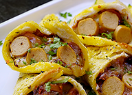 Cheesy Sausage Bread Cones