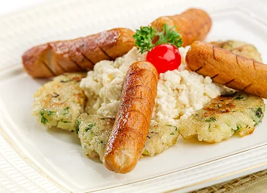 Breakfast Sausage with Scrambled Eggs